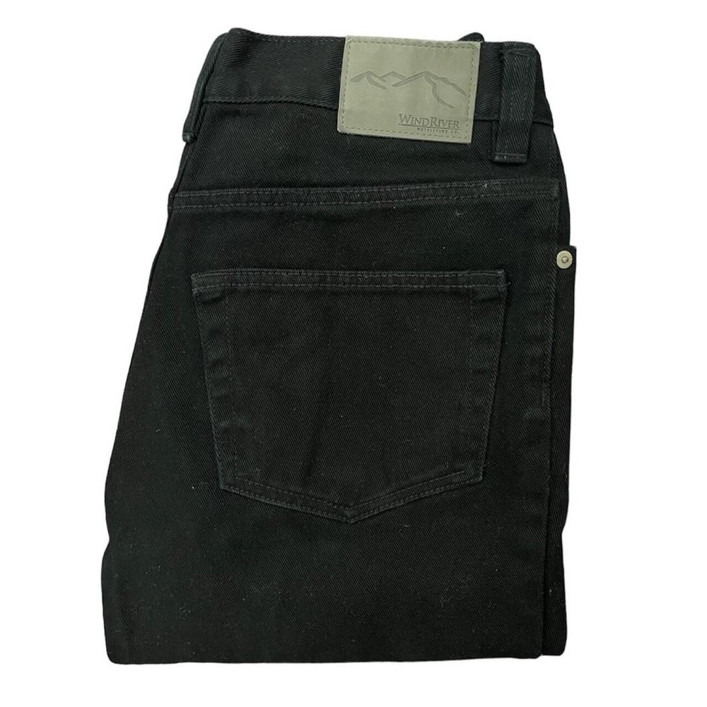 Vintage 90s Y2K Wind River Black Cotton Straight Leg Jeans - Picture 3 of 4